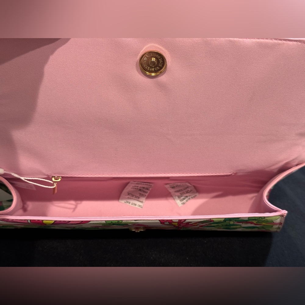 Trina Turk Vibrant Floral Clutch - Pink and Green NWT - Picture 7 of 12